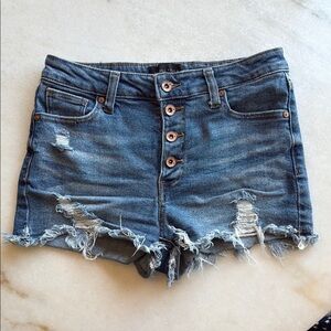Kendall & Kylie Denim Blue Distressed Women's Shorts
